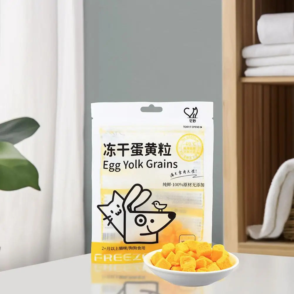 40g 40g Freeze Dried Egg Yolk Granules Freeze Dried Pet Food For Cat/Dog Snacks Safe Healthy Food Snacks