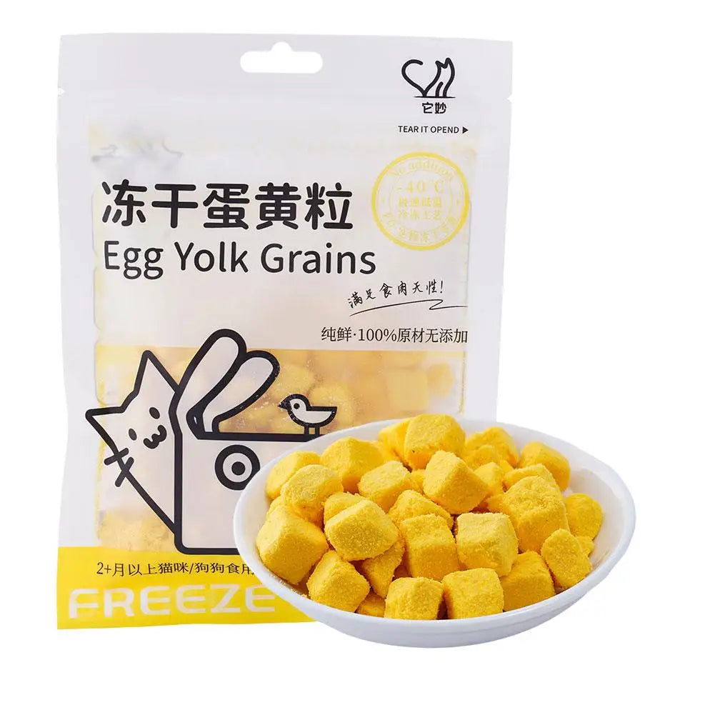 40g 40g Freeze Dried Egg Yolk Granules Freeze Dried Pet Food For Cat/Dog Snacks Safe Healthy Food Snacks