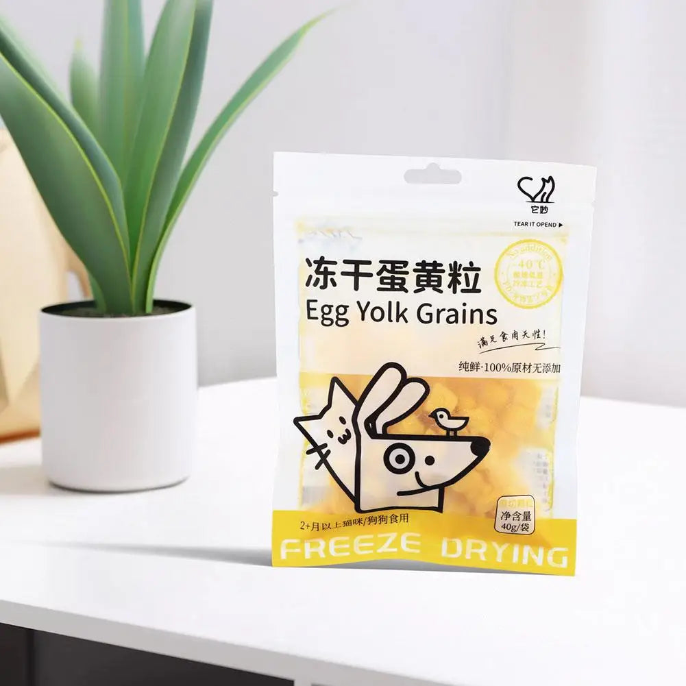 40g 40g Freeze Dried Egg Yolk Granules Freeze Dried Pet Food For Cat/Dog Snacks Safe Healthy Food Snacks