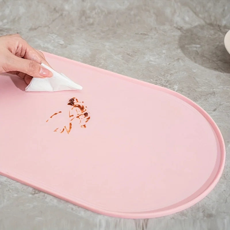 Cat Feeding Mat with Non-Slip Waterproof Design, Pet Food Mat, Compatible with Cat/Dog Bowls, Multipet Households, Dog Owners