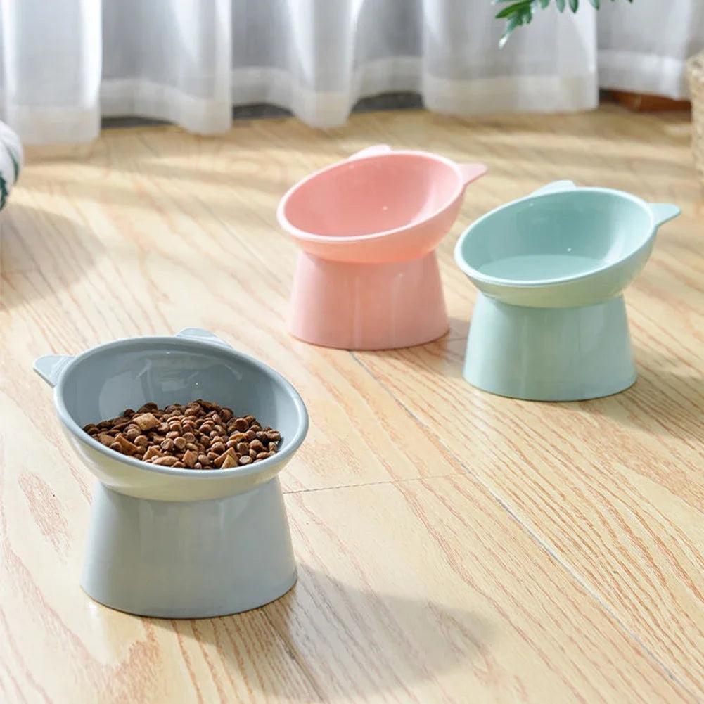 Cat Ceramic Bowl Tilted Pet Food Water Feeders Small Dogs Drinking Eating Supplies Food Dish Ergonomic Raised or Flat- Faced Cat