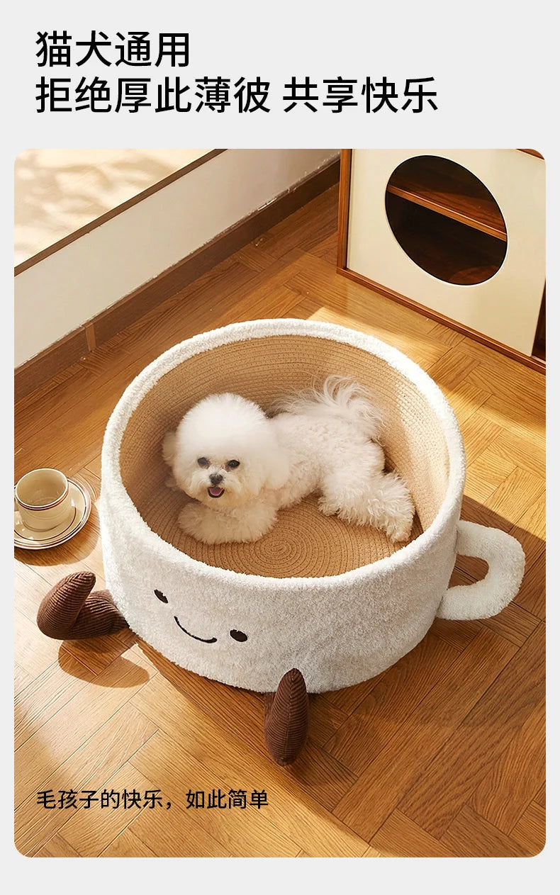 Cat Bed With Scratching Board Semi Enclosed Cozy Nest For Indoor Cats Kittens And Pets Perfect Christmas Gift For Cat Lovers