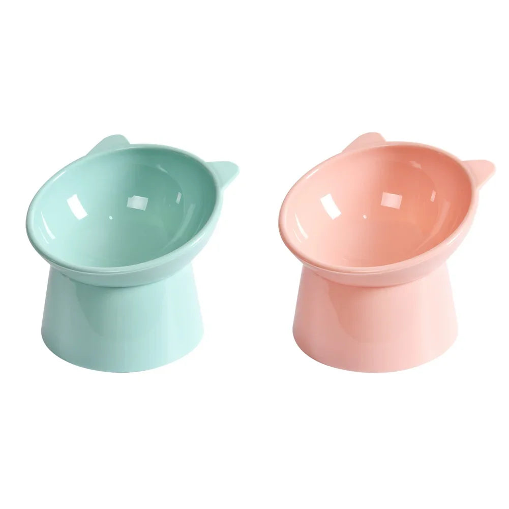 Cat Ceramic Bowl Tilted Pet Food Water Feeders Small Dogs Drinking Eating Supplies Food Dish Ergonomic Raised or Flat- Faced Cat