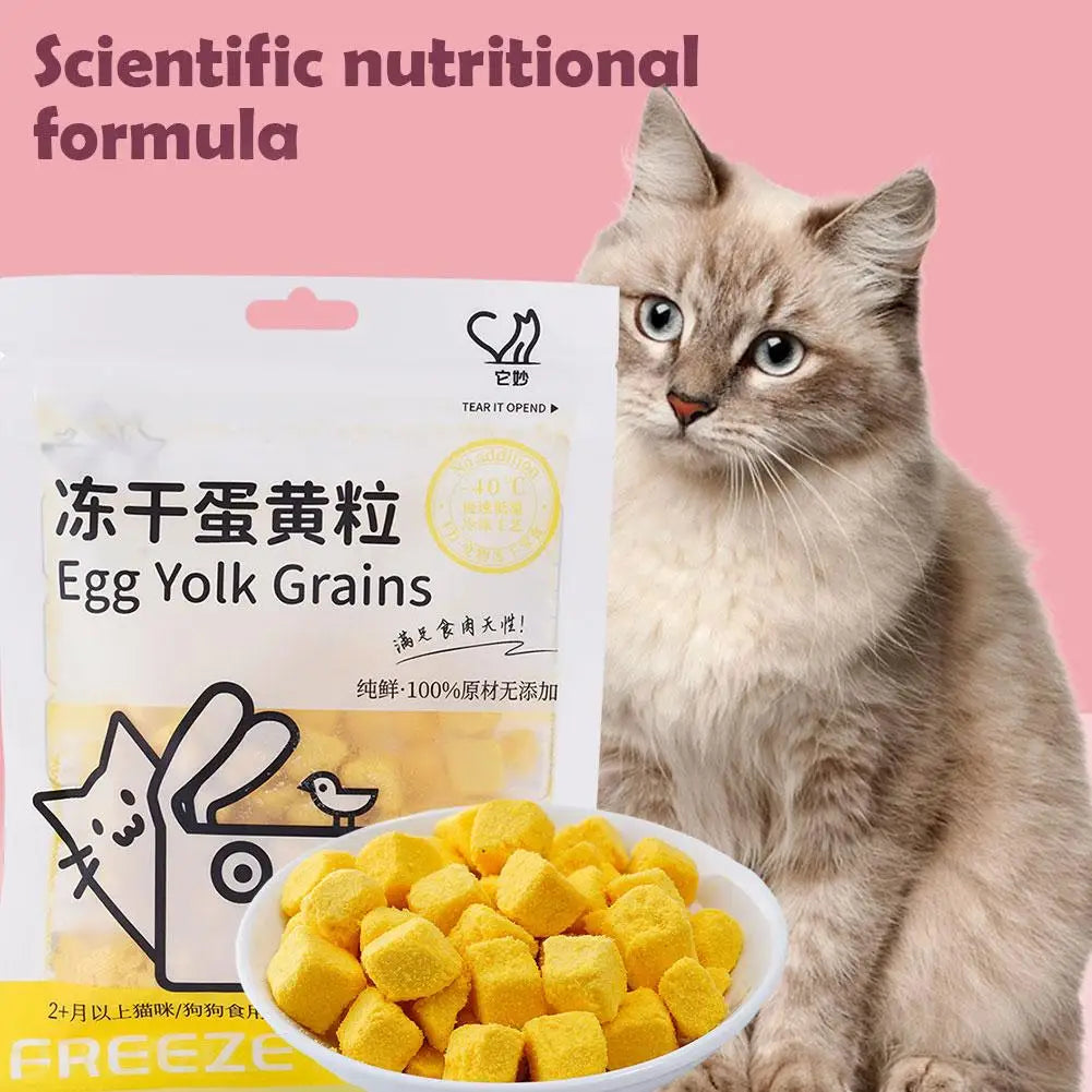 40g 40g Freeze Dried Egg Yolk Granules Freeze Dried Pet Food For Cat/Dog Snacks Safe Healthy Food Snacks