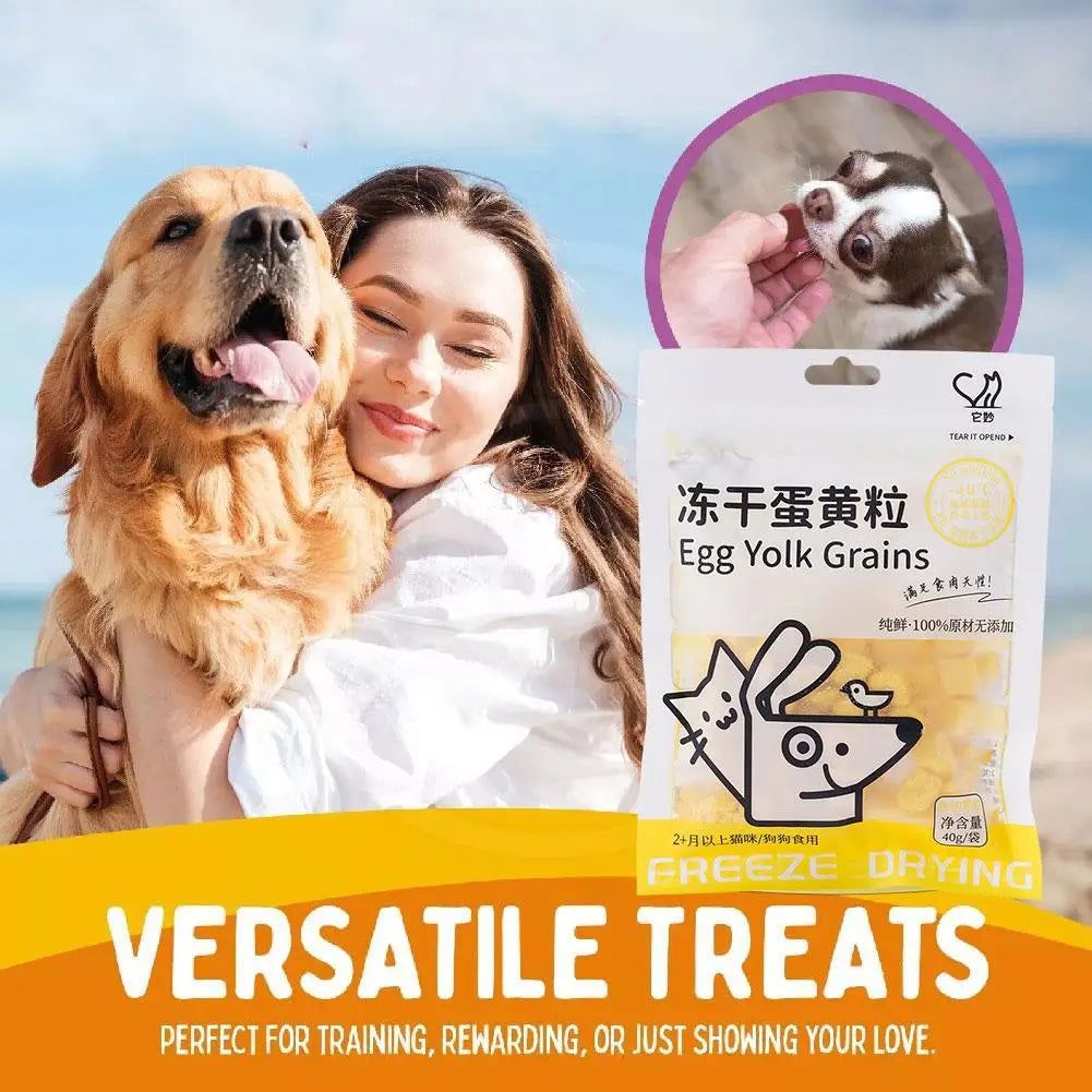 40g 40g Freeze Dried Egg Yolk Granules Freeze Dried Pet Food For Cat/Dog Snacks Safe Healthy Food Snacks