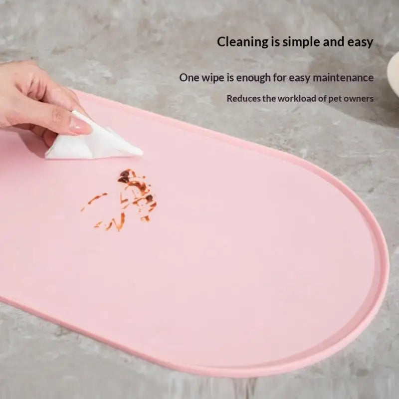 Cat Feeding Mat With Non-Slip Waterproof Design Pet Food Mat Compatible With Cat/Dog Bowls Multipet Households