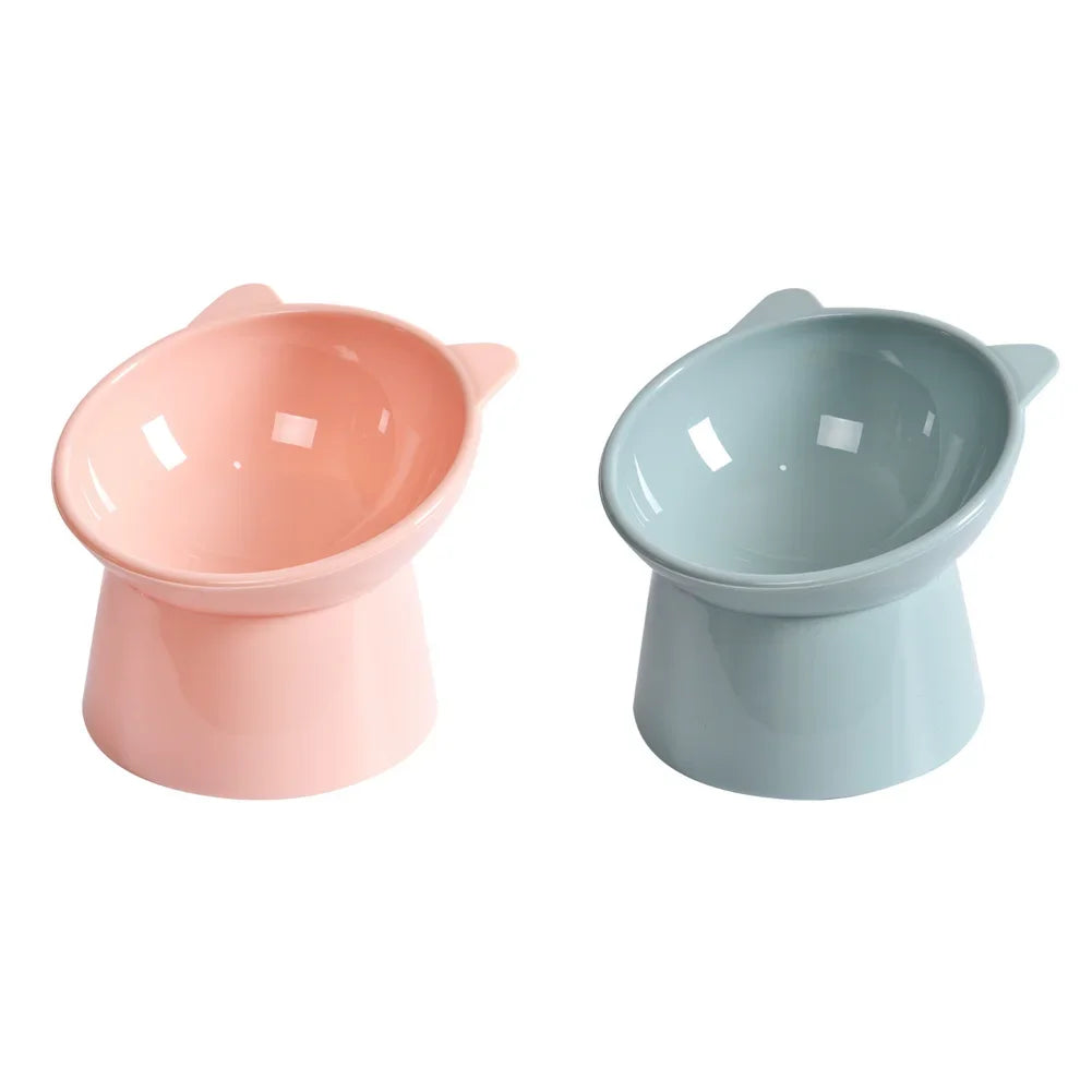 Cat Ceramic Bowl Tilted Pet Food Water Feeders Small Dogs Drinking Eating Supplies Food Dish Ergonomic Raised or Flat- Faced Cat